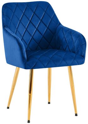 Esszimmerstuhl Monett Samt G, dunkelblau