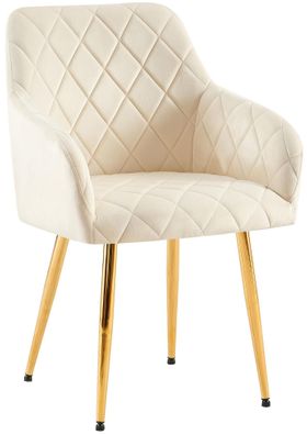 Esszimmerstuhl Monett Samt G, creme
