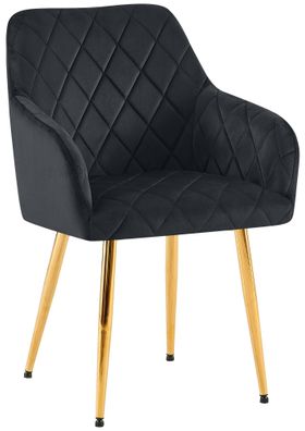 Esszimmerstuhl Monett Samt G, schwarz