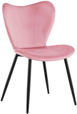 Esszimmerstuhl Maika Samt, rosa