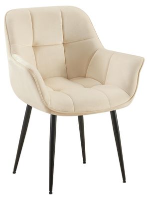 Esszimmerstuhl Roseville Samt, creme
