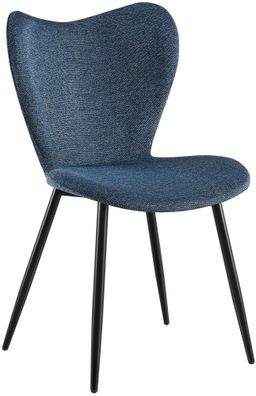 Esszimmerstuhl Maika Stoff, blau