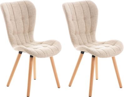 2er Set Stuhl Elda Stoff, creme