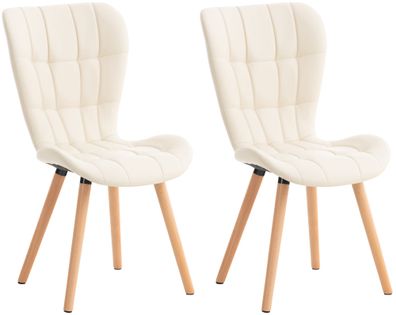 2er Set Stuhl Elda Kunstleder, creme