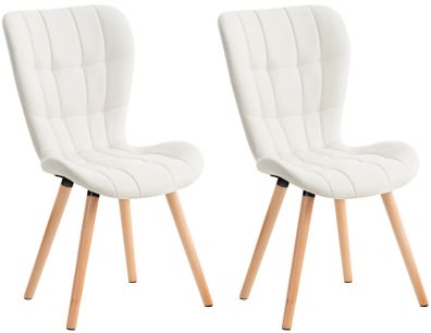 2er Set Stuhl Elda Kunstleder, weiß