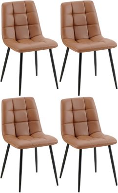 4er Set Esszimmerstuhl Antibes Kunstleder, dunkelbraun