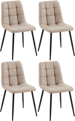 4er Set Esszimmerstuhl Antibes Kunstleder, taupe