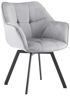 Esszimmerstuhl Jordi Samt, dunkelgrau