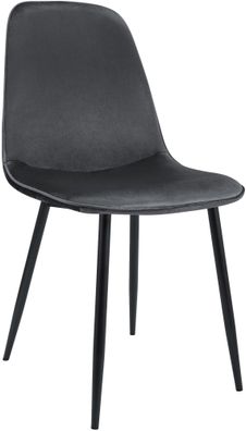 Esszimmerstuhl Maryam Samt, dunkelgrau