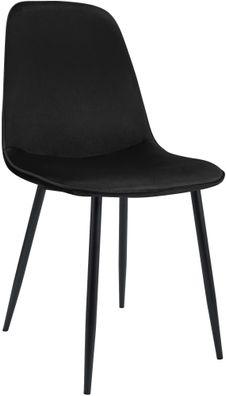 Esszimmerstuhl Maryam Samt, schwarz