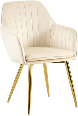 Esszimmerstuhl Cheryl Samt gold, creme