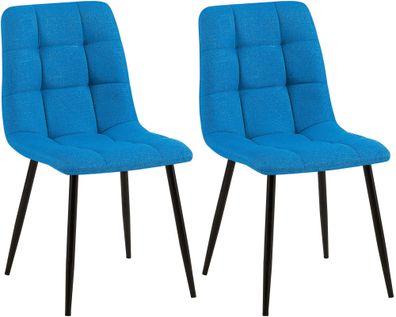 2er Set Esszimmerstuhl Tilde Stoff, hellblau