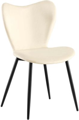 Esszimmerstuhl Maika Samt, creme