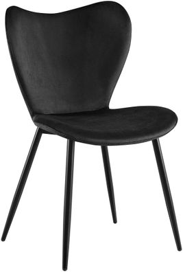 Esszimmerstuhl Maika Samt, schwarz