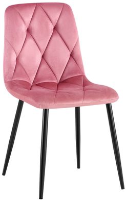 Esszimmerstuhl Clairton Samt, rosa