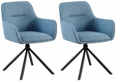 2er Set Stuhl Tipton Stoff, blau