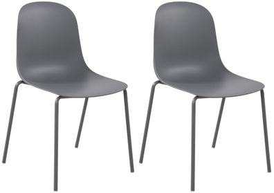 2er Set Stuhl Hardin, dunkelgrau