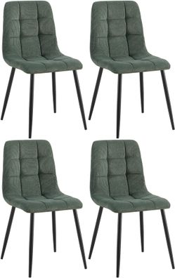 4er Set Esszimmerstuhl Tilde Cord, grün