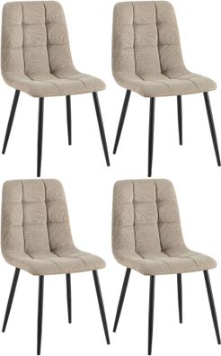 4er Set Esszimmerstuhl Tilde Cord, taupe