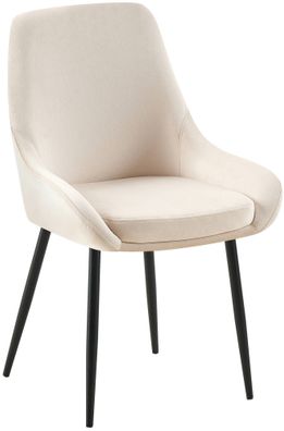 Esszimmerstuhl Elmira Samt schwarz, creme