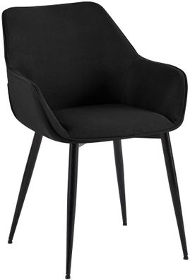 Esszimmerstuhl Vessa Stoff, schwarz