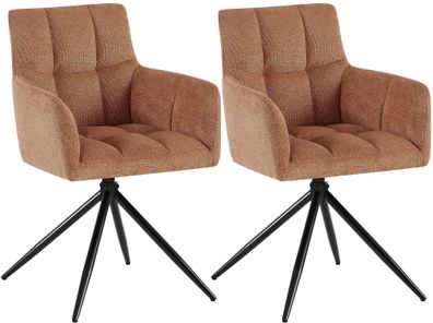 2er Set Esszimmerstuhl Jonah Stoff, orange