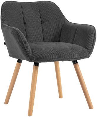 Esszimmerstuhl Vienna Cord natura, dunkelgrau