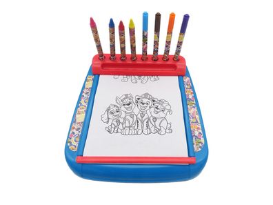 Paw Patrol Zeichenset Kinder Malstation mit 4 Markern 4 Buntstiften und Papierrolle