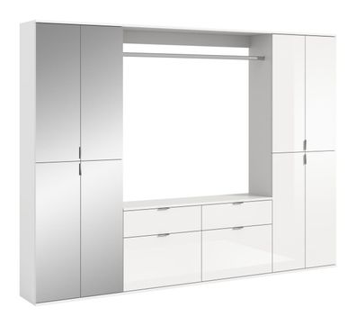 Xonox Garderobe 3-teilig Projekt X Schuhschrank Weiß 8-türig