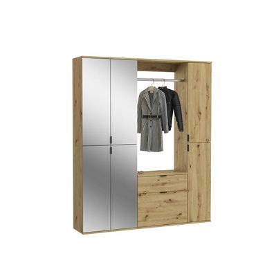 Xonox Garderoben 6-Tür Spiegelschrank Projekt X Schuhschrank Eiche