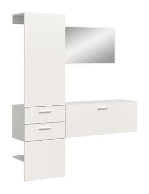 Garderobenkombination in weiß Melamin