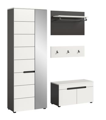 Garderobenkombination in weiß Nachbildung