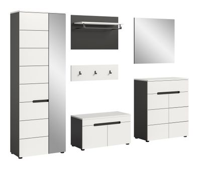 Garderobenkombination in weiß Nachbildung