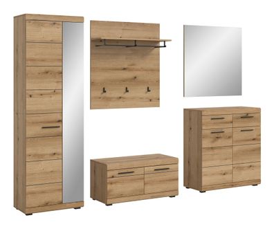 Garderobenkombination in Evoke Oak Nachbildung