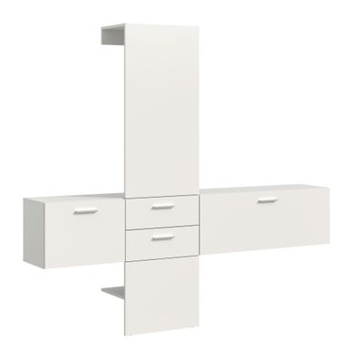 Garderobenkombination in weiß Melamin