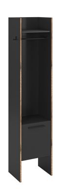 Garderobenschrank in Basalt Melamin und Basalt Melamin