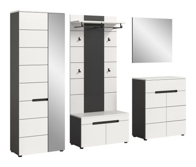 Garderobenkombination in weiß Nachbildung