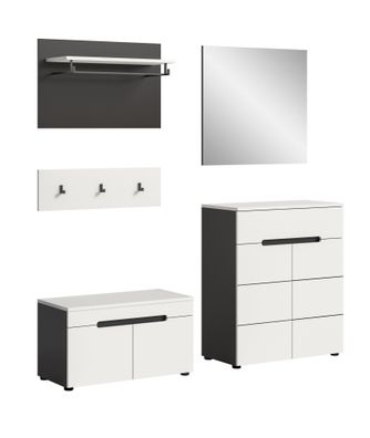 Garderobenkombination in weiß Nachbildung