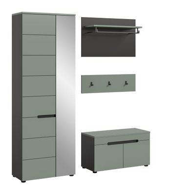 Garderobenkombination in Smoke Green Nachbildung