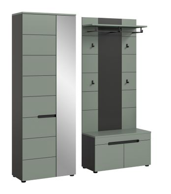 Garderobenkombination in Smoke Green Nachbildung