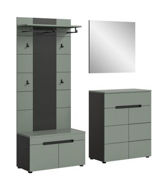 Garderobenkombination in Smoke Green Nachbildung