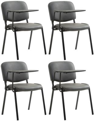 4er Set Stühle Ken mit Klapptisch Kunstleder, grau