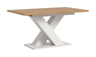 Ausziehbarer Esstisch (B/H/T): 150-190x76x90 in Artisan Nachbildung und weiß Nac
