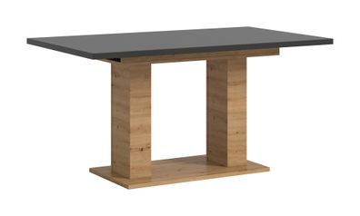 Ausziehbarer Esstisch (B/H/T): 150-190x76x90 in Artisan Nachbildung und grau Nac