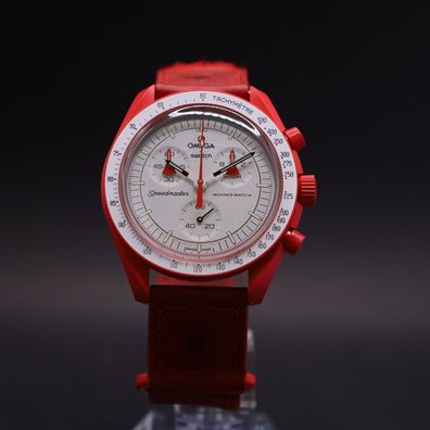 OMEGA x Swatch MoonSwatch Mission to Mars Straußenleder SO33R100C