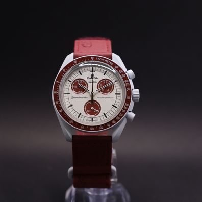 OMEGA x Swatch MoonSwatch Mission to Pluto Straußenleder SO33M101C