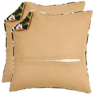 Kissenrücken mit Reißverschluss - Farbe Beige - 2er Set