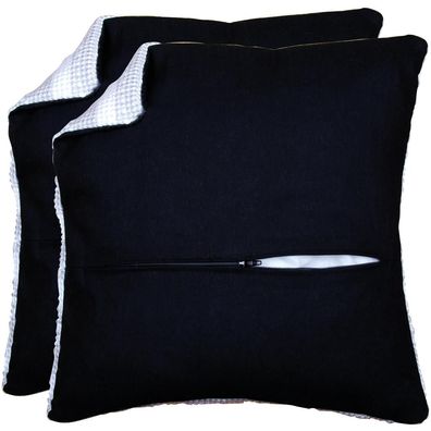 Kissenrücken mit Reißverschluss - Farbe Schwarz - 2er Set