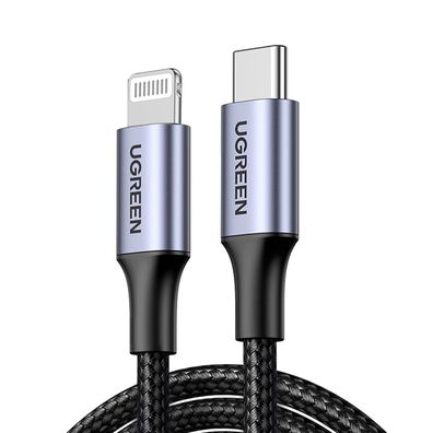 Ugreen Lightning auf USB-C Kabel 1m Grau, MFi Zertifiziert, Modell US304 60759