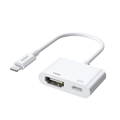 Joyroom Lightning-zu-HDMI Adapter, Weiß, FullHD 1080p, 60Hz, Ladefunktion, Kompa